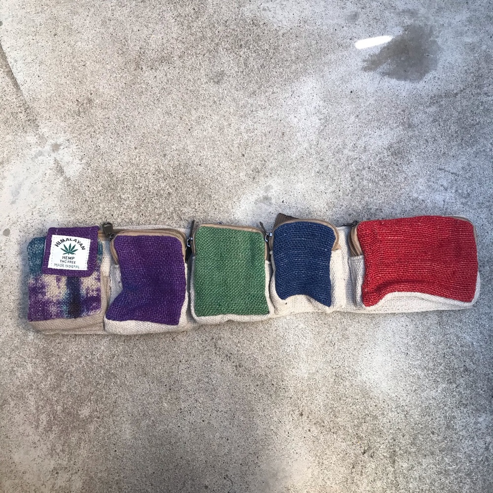Himalayan Hemp Fanny Pack Multi Colored Lots Of Pockets